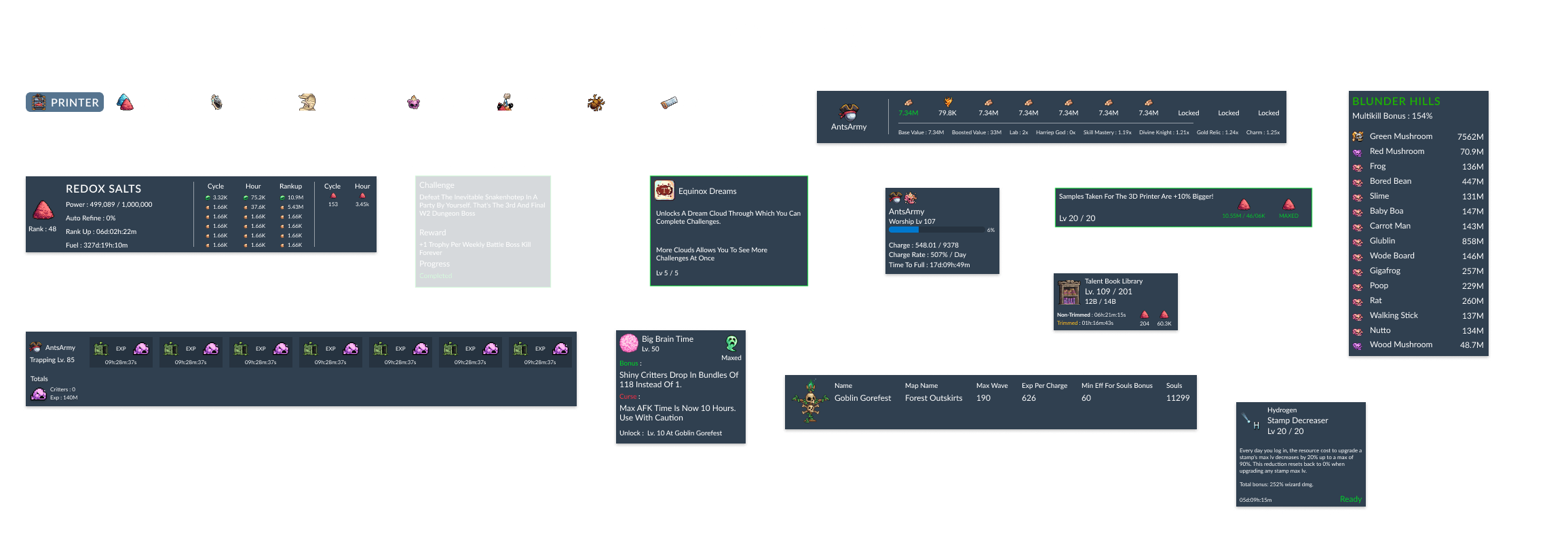 Design frame for the components used for the world 3 page